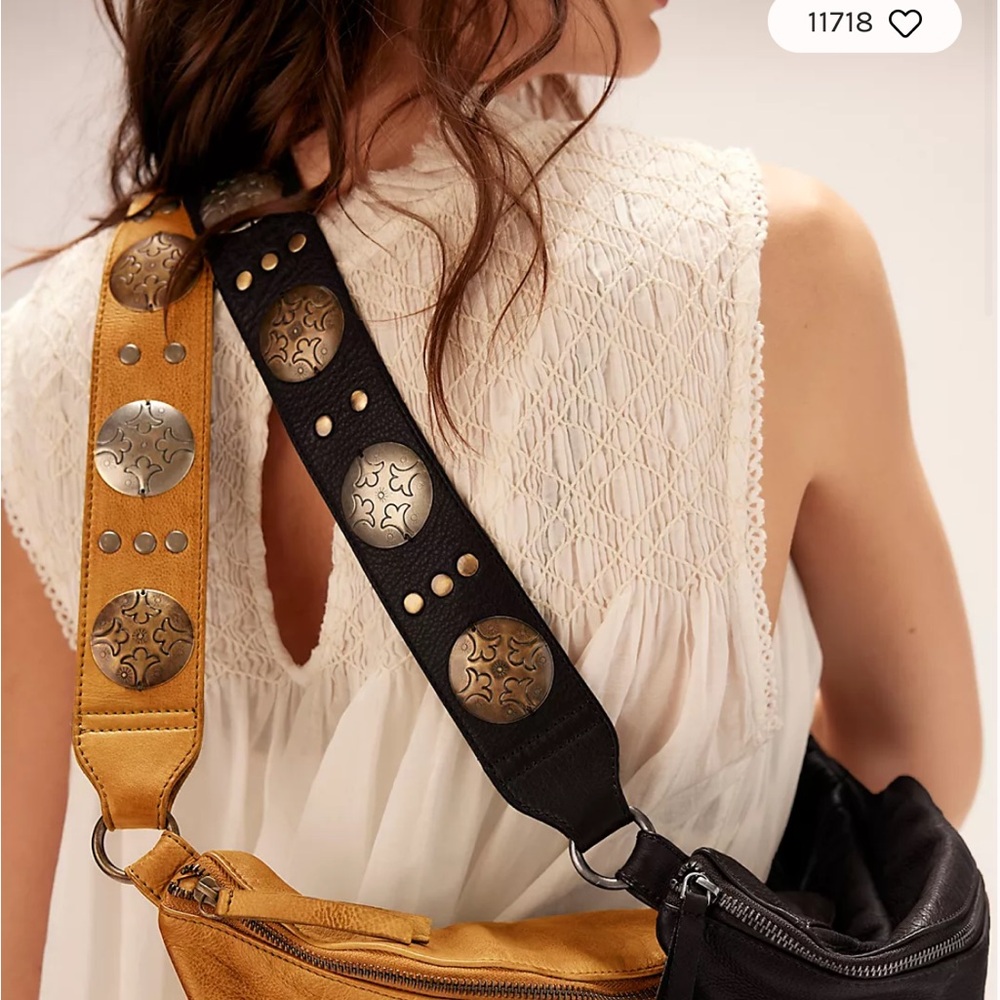 NWT Free People Stylish Black and Gold Crossbody Bag